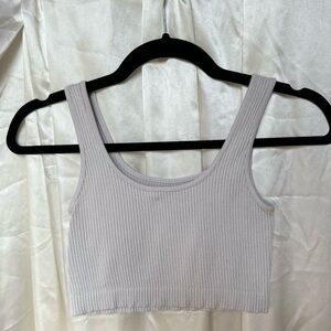 Off White Ribbed Women's Crop Top